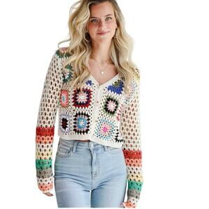 Multicolor Crochet Sweater